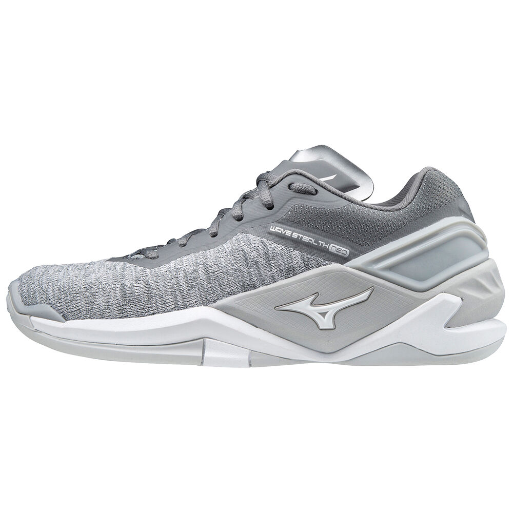 Tenis Handebol Mizuno Wave Stealth Neo - Mulher - Branco/Cinzentas - LVXGS7102